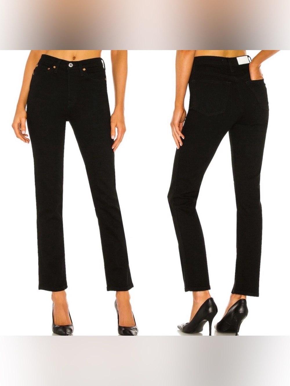 Re/Done Originals 80s Slim Straight Jeans Black Size 29